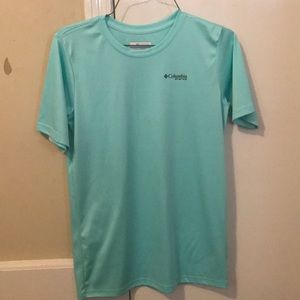 Boys light teal dry fit short sleeve shirt